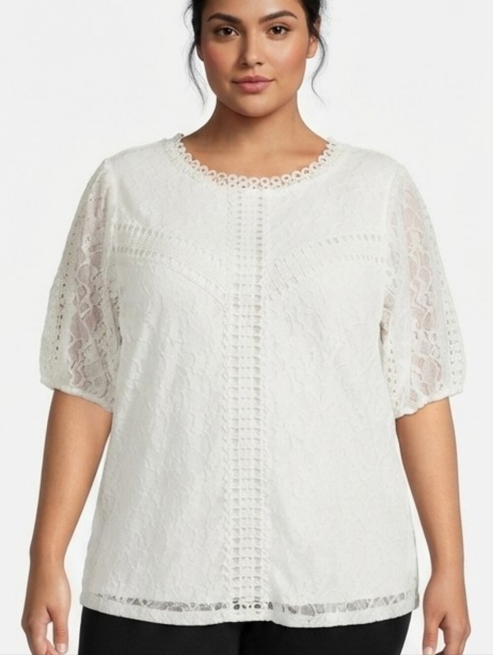 NWT Torrid Lace Puff Blouse